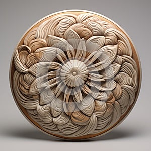 Daisy 3d Sculpted Carving In The Style Of Circular Abstraction photo