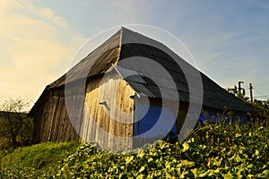 Wooden decaying cottage in Romania