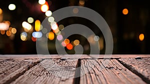 Wooden deck and bokeh