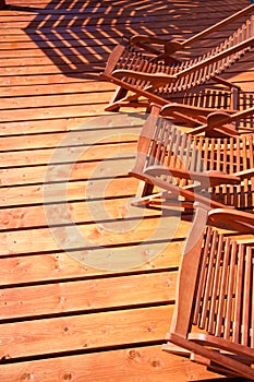 Wooden deck chairs