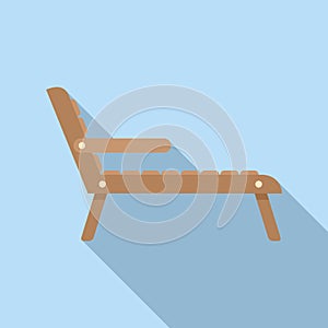 Wooden deck icon flat vector. Outdoor furniture