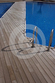 Wooden deck and pool