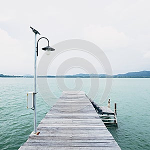 Wooden dek Pier, Sea and ocean Landscape background