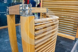 Wooden design kit for dividing the space of lounge zones, cafes, shopping centers, alcoves