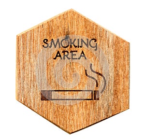 Wooden Designated smoking area sign