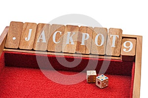 Wooden dice jackpot board game