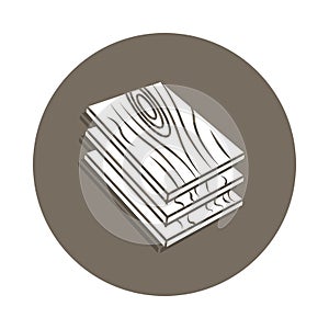 Wooden Dict icon in badge style. One of Construction Materials collection icon can be used for UI, UX