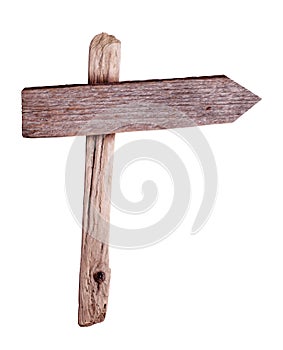 Wooden direction sign