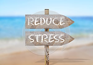 Wooden direction sign with reduce stress