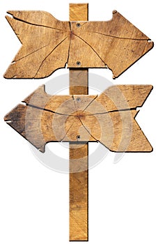 Wooden Directional Sign - Two Arrows