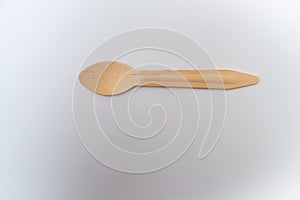 Wooden disposable spoon  ,eco freindly cutlery . On white background