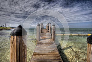 Wooden dock in Florida Keys