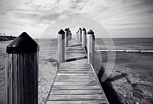 Wooden dock in Florida Keys