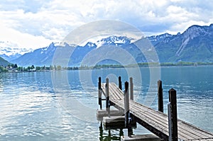 Wooden Dock in Geneva lake