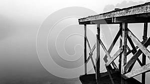 A wooden dock over Lake Dow.