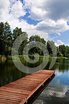 Wooden dock / pier on a lake