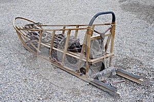 Wooden dog sled