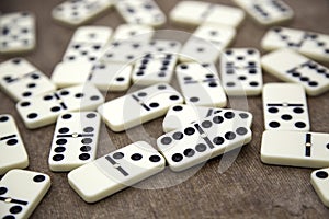 Wooden domino pieces