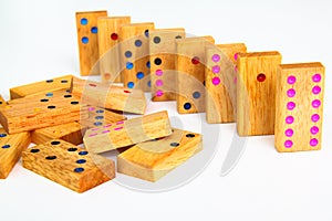 Wooden dominos isolated