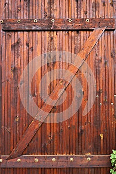 Wooden door.