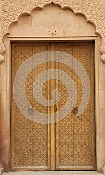 A wooden door in Bikaner