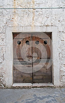 Wooden door. Bovino. Puglia. Italy.