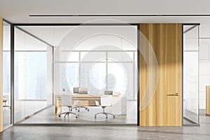 Wooden door CEO office interior