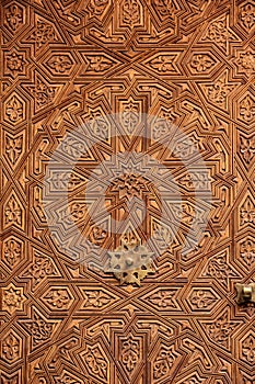 Wooden door. Detail. Marrakesh . Morocco