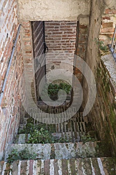 Stairs of city wall in Cittadella, Italy photo