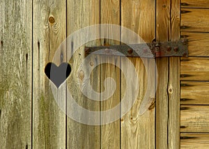 Wooden door with heart