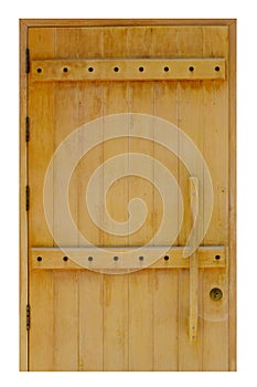 Wooden door isolate on white