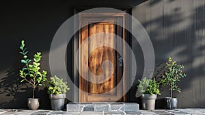 Wooden Door Leaning Against Building