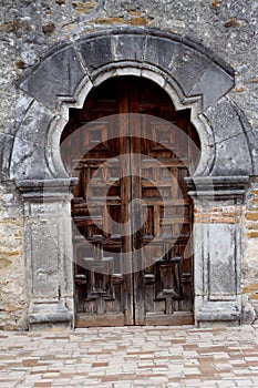 Wooden Door of the Mission Espada in San Antonio photo