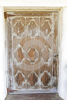 Wooden door at Mission Soledad photo