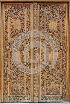 Wooden door at old city of chania