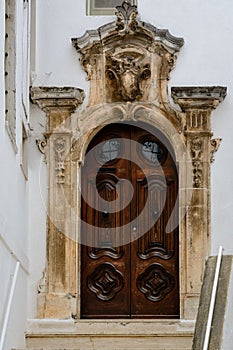 Wooden door in Ostuni, Puglia, Italy