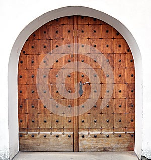 Wooden door with smith work