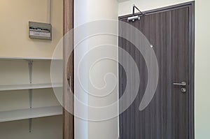 Wooden door and Storeroom in luxury room