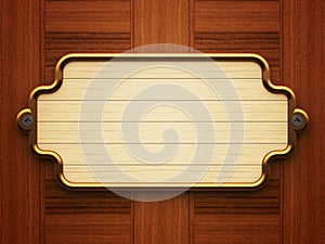 Wooden doorplate