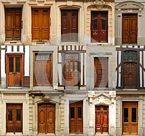 Wooden doors collage