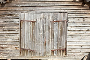 Wooden doors on a old building.