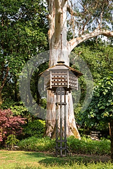 Wooden dovecote on public park