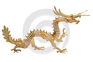 Wooden dragon isolated