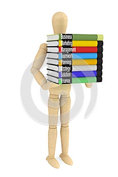 Wooden Dummy with books photo