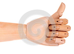 Wooden dummy hand like sign
