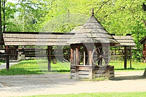 Wooden dwell in in Wallachian Open Air Museum