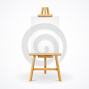 Wooden easel empty. Vector