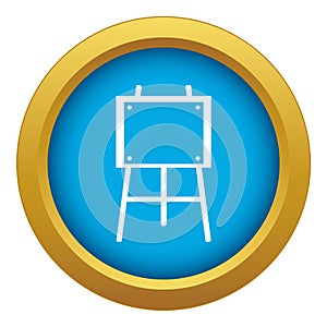 Wooden easel icon blue vector isolated