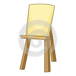 Wooden easel icon, cartoon style