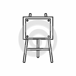 Wooden easel icon, outline style